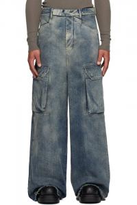Rick Owens Синие конкордианы мастодоны фирбанки джинсовые брюки-карго