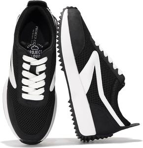 Женские кроссовки Project Cloud - стелька с эффектом памяти и легкие весенние обувь - противоскользящие модные шнуровки - модные кроссовки для женщин 2025, Black