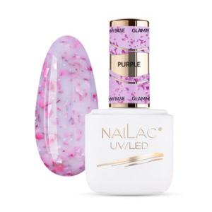Фиолетовая каучуковая основа, 7 мл Nailac Glammy base, цвет purple