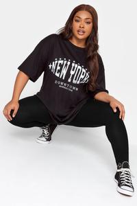 Мягкие на ощупь эластичные леггинсы моделирующие живот Yours, черный