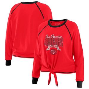 Женский топ с длинными рукавами и завязкой San Francisco 49ers, plus size, алый/черный Wear By Erin Andrews