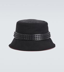 Парусиновая панама bobino spikes Christian Louboutin, черный