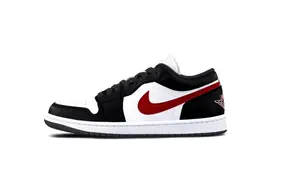 Jordan Баскетбольные кроссовки Air 1 с амортизацией, износостойкие, винтажные, низкие, унисекс, черно-красные