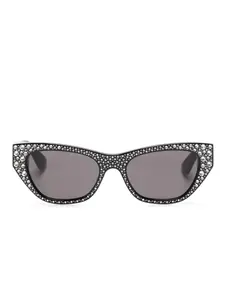 Солнцезащитные очки в оправе 'кошачий глаз' со стразами Alexander McQueen Eyewear, черный