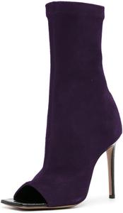 Женские модные ботильоны с открытым квадратным носком, боковой молнией, на высоком каблуке-стилетто, стильные для вечеринки, свидания, размеры 4-16 US Wansseny, Dark Purple