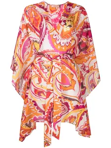 Платье с поясом и цветочным принтом Twinset, розовый