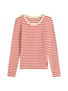 Marc O'Polo Полосатая футболка с длинным рукавом, стандартного размера, средне-красного цвета