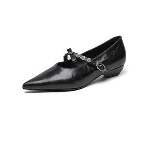 Туфли Мэри Джейн на массивном каблуке высотой 2,5 см, женские AIQINISHA, Black