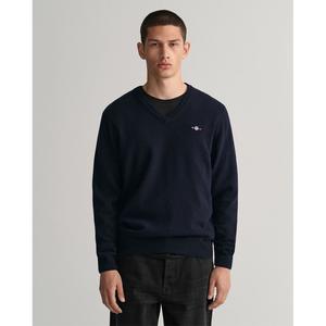 Свитер Gant Superfine Lambswool V Neck, синий