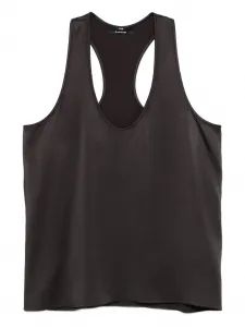 Атласный топ с американской проймой CHB CHRISTIAN BOARO, коричневый