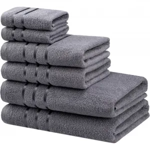 [T] Набор полотенец Bruno Banani "Clement, полотенца для душа, полотенца для рук, мыльные полотенца", (набор, 6 шт., 2 полотенца для душа (70х140см) - 2 полотенца для рук (50х100см) - 2 мыльных полотенца (30х30см), с нежно блестящей полосатой каймой, одн