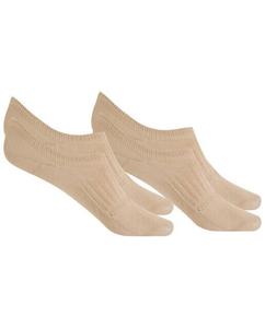 В упаковке 4 пары однотонных невидимых хлопчатобумажных носков Punto Blanco, бежевый