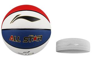 LINING Баскетбольный мяч CBA All Star PU красный белый синий размер 7 тренировочный