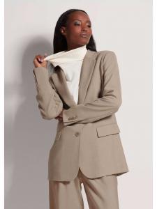 MADELEINE Однобортный блейзер из эластичной ткани, цвет капучино / кремовый / меланж