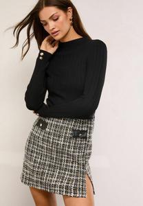 Платье Lipsy 2-IN-1 CREW NECK LONG SLEEVE MINI, Black Boucle Check/Black