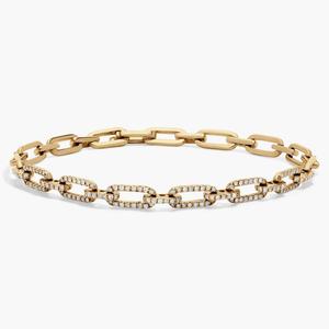 Браслет-скрепка с бриллиантами Pavé из желтого золота 14 карат (3/5 карата Tw.) Blue Nile