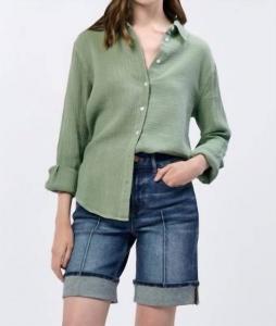 Gaia Поплиновая Рубашка на Пуговицах в цвете Iceberg DEAR JOHN DENIM, Iceberg