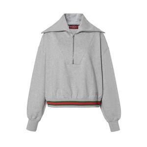 Свитшот с молнией спереди GUCCI, серый