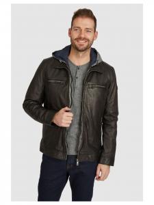 Кожаная куртка Bugatti, черный