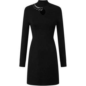 KARL LAGERFELD Длинное платье с рукавами Женское Черное KARL LAGERFELD / Karl Lagerfeld Jeans