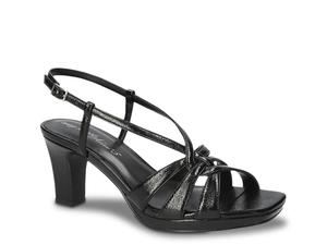 Туфли Easy Street Valorie Platform Sandal, Black Crinkle Patent