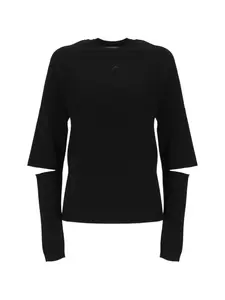 Джемпер с вырезами и круглым вырезом горловины Marine Serre, черный