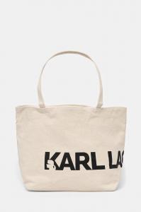 Хлопковая сумочка Karl Lagerfeld, бежевый