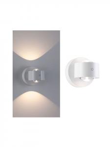 Настенный светодиодный светильник Zorik на батарейках, степень защиты IP44, с регулировкой яркости, цветовая температура 2700K, диаметр 100 мм, мощность 2 x 1,1 Вт, белый