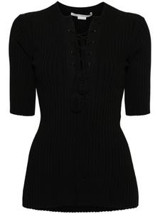 Топ в рубчик со шнуровкой Stella McCartney, черный
