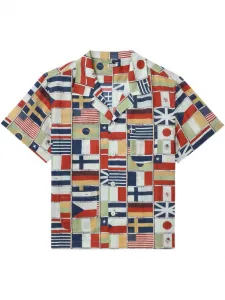 Льняная рубашка с принтом BODE, нейтральный