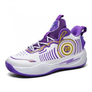 Детские баскетбольные кроссовки TONYBEAR, белый/фиолетовый