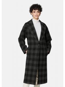 MADELEINE Пальто в клетку, свободного кроя, серо-антрацитового цвета