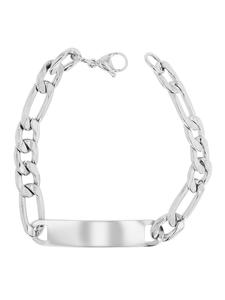 Adeliás Мужской браслет из нержавеющей стали, 21 см, серебристый