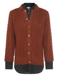 Кардиган Moschino с косами и пуговицами, коричневый