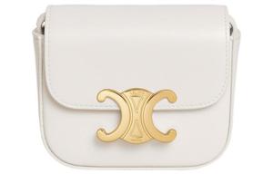 Сумка через плечо мини из коровьей кожи Триумф Арк Де Триумф женская экрю CELINE