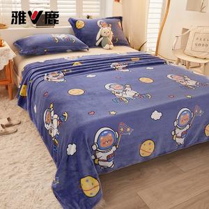 Yalu Простыня 230х250 см из флисового велюра, утепленная, цвет Space Bear