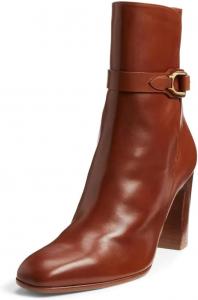 Женские ботинки YDN с квадратным носком и средней голенью, массивным каблуком и пряжкой на щиколотке, элегантные, для вечеринок и повседневной носки, размеры 4-16 US, Brown