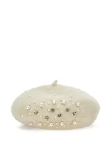 Берет с кристаллами Monnalisa, белый