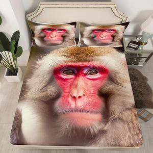 Erosebridal Комплект постельного белья Monkey Kids с принтом снежных обезьян и диких животных, Multi 02