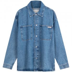 Футболка CALVIN KLEIN мужская джинсовая светло-голубая, 1A4-Denim Light Blue