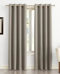 Энергосберегающая затемняющая шторная панель Saxon с люверсами Sun Zero, stone