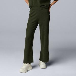 Женские брюки из кашемира с кабельным узором Simply Vera Vera Wang, Midnight Army