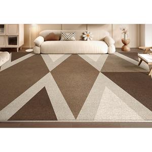 Budis Ковер 200х340 см для гостиной и спальни, геометрический рисунок, коричневый, waterproof, европейский стиль, без линьки