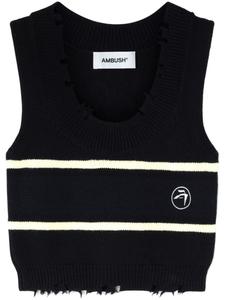 AMBUSH трикотажный топ с необработанными краями, черный