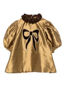Платье с вышивкой в виде банта и оборками JESURUM BABY, золотой