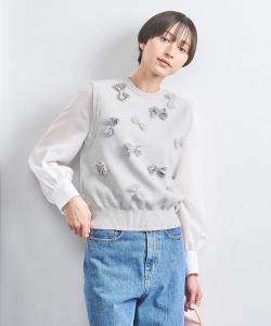 3D-жилет с круглым вырезом и лентой United Arrows, цвет Lt.Gray