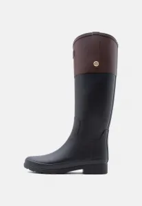 Изысканные женские резиновые сапоги для верховой езды Hunter Original, Black/Brown Bolt