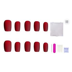 ORANOT Матовые ногти Wealth Red короткие лесенка 16mm