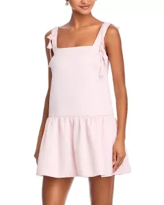 Платье из тафты с цветочным принтом Self-Portrait, розовый