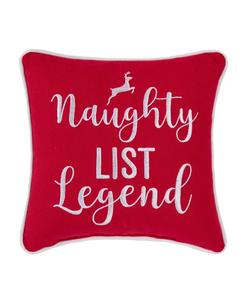 Декоративная подушка Легенда из списка непослушных детей (маленькая, рождественская, 25 см x 25 см) C&F Home, Red